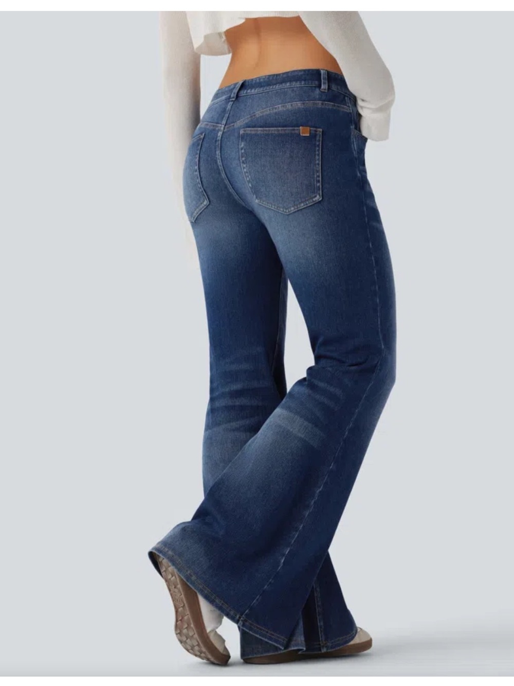 Halara Flex™ Low Rise Flare Washed Casual Jeans with Pockets medium - Picture 2 of 6